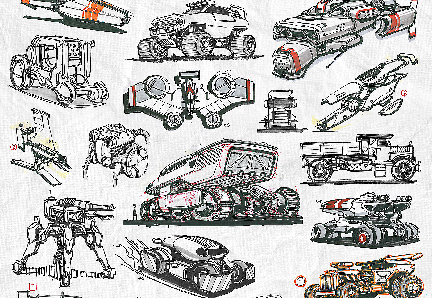 mapping，Collection，Pencil drawing，Vadim Motov，vehicle，