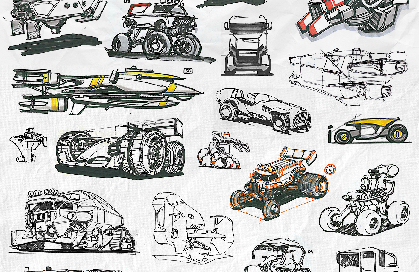 mapping，Collection，Pencil drawing，Vadim Motov，vehicle，