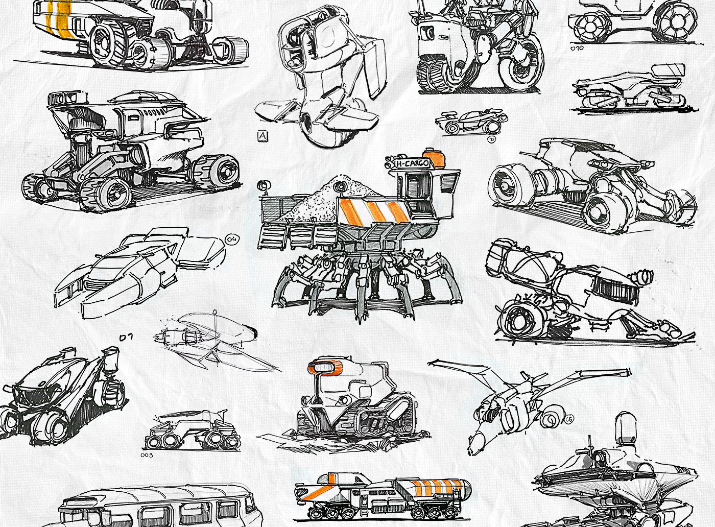 mapping，Collection，Pencil drawing，Vadim Motov，vehicle，