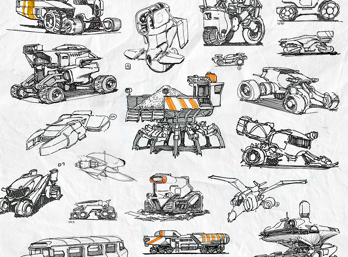 mapping，Collection，Pencil drawing，Vadim Motov，vehicle，