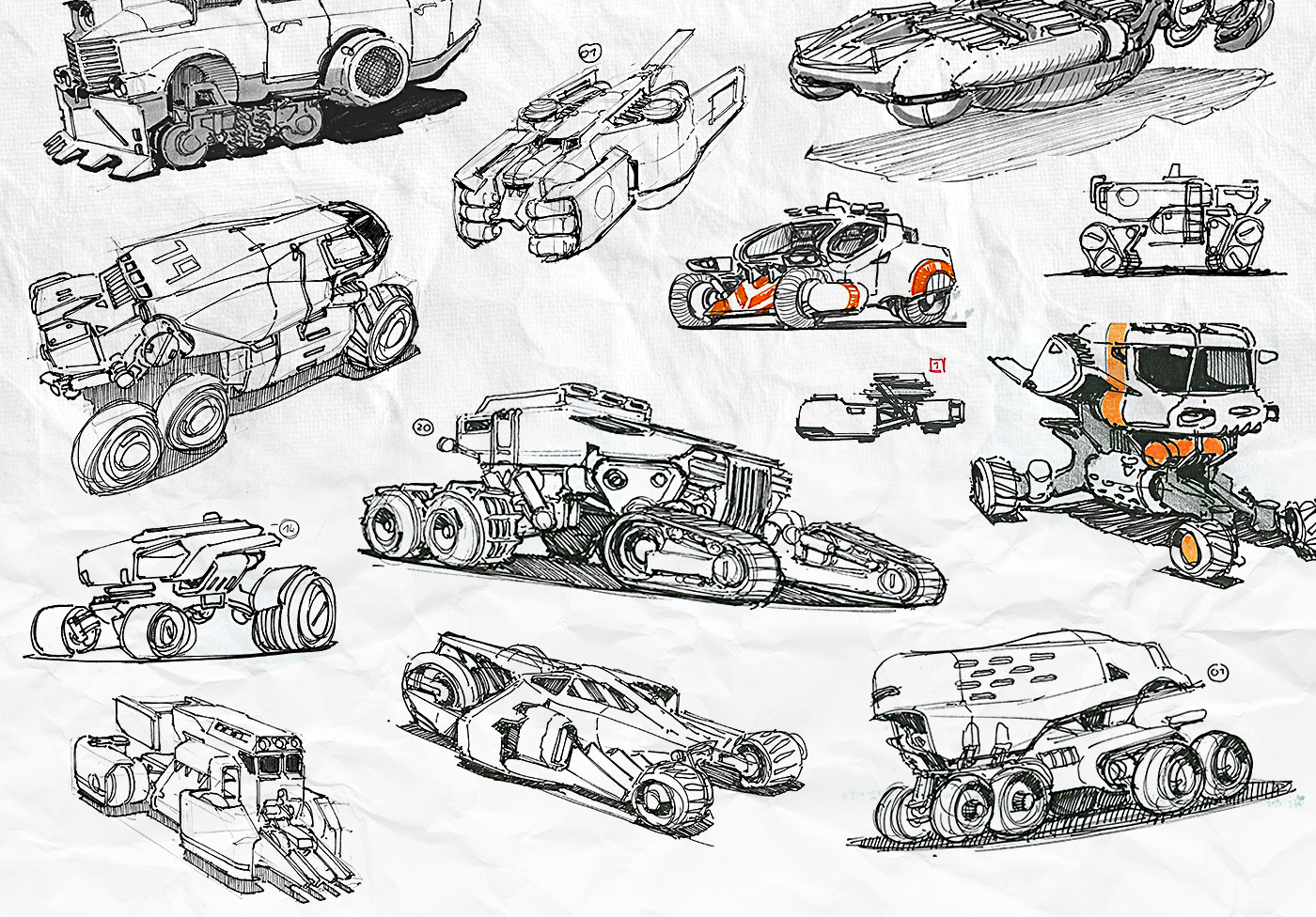 mapping，Collection，Pencil drawing，Vadim Motov，vehicle，