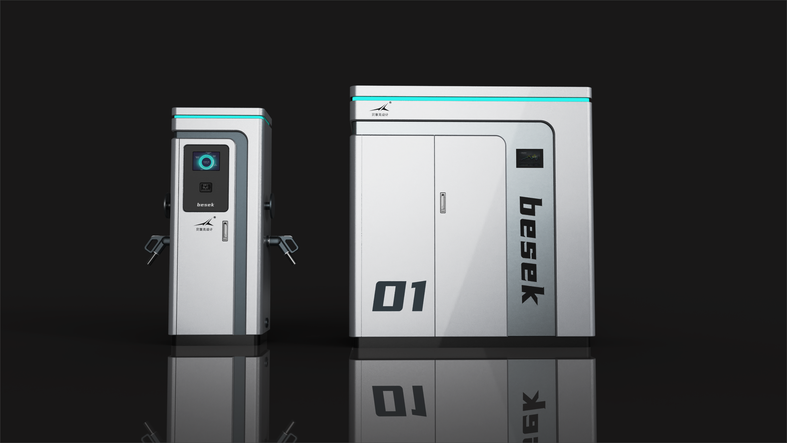 Charging pile，Energy storage，new energy，Double-gun charging pile，Charging station，Besek design，