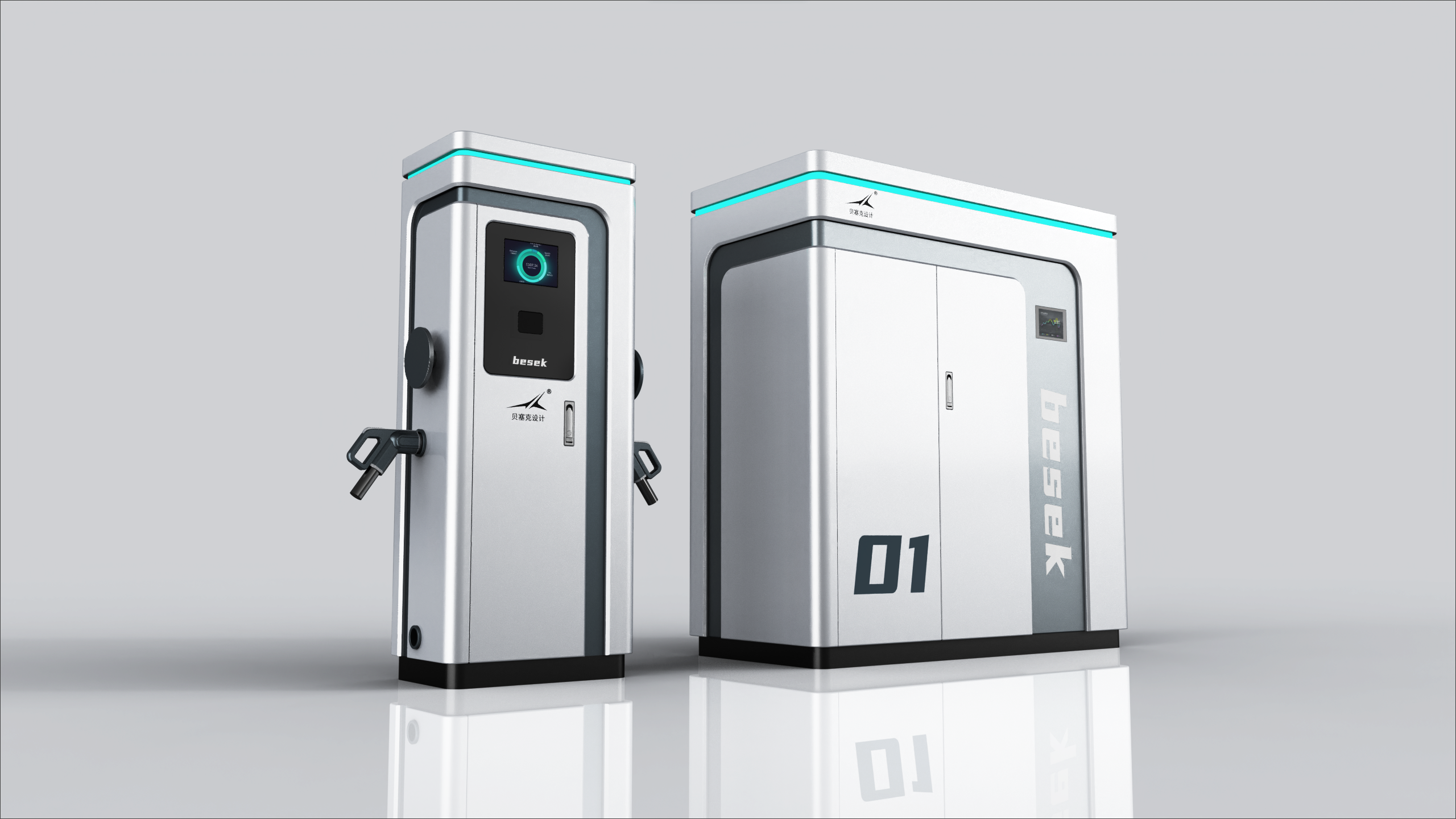 Charging pile，Energy storage，new energy，Double-gun charging pile，Charging station，Besek design，