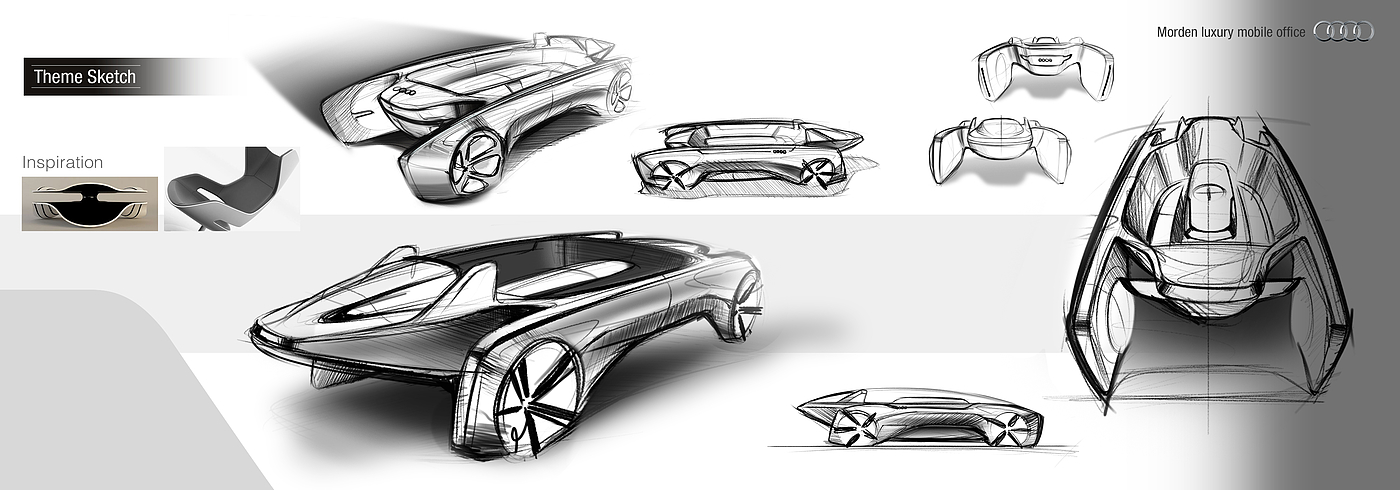 Concept Car，Traffic design，Hand drawn，Driverless，
