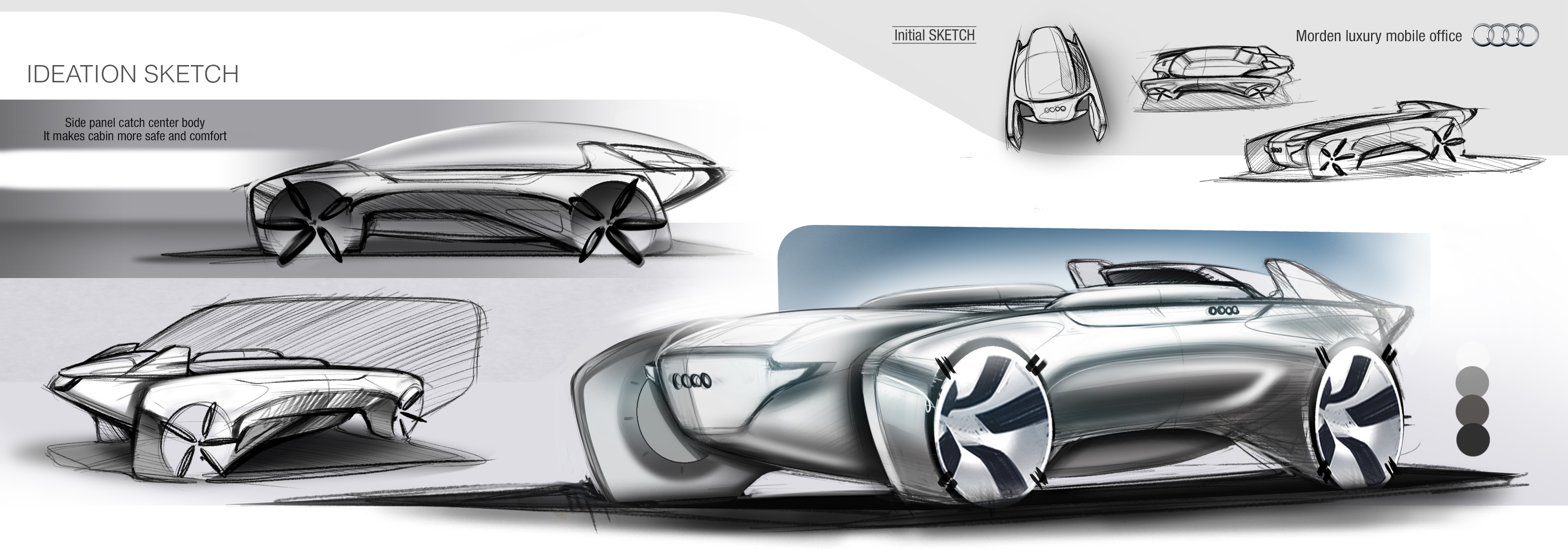 Concept Car，Traffic design，Hand drawn，Driverless，