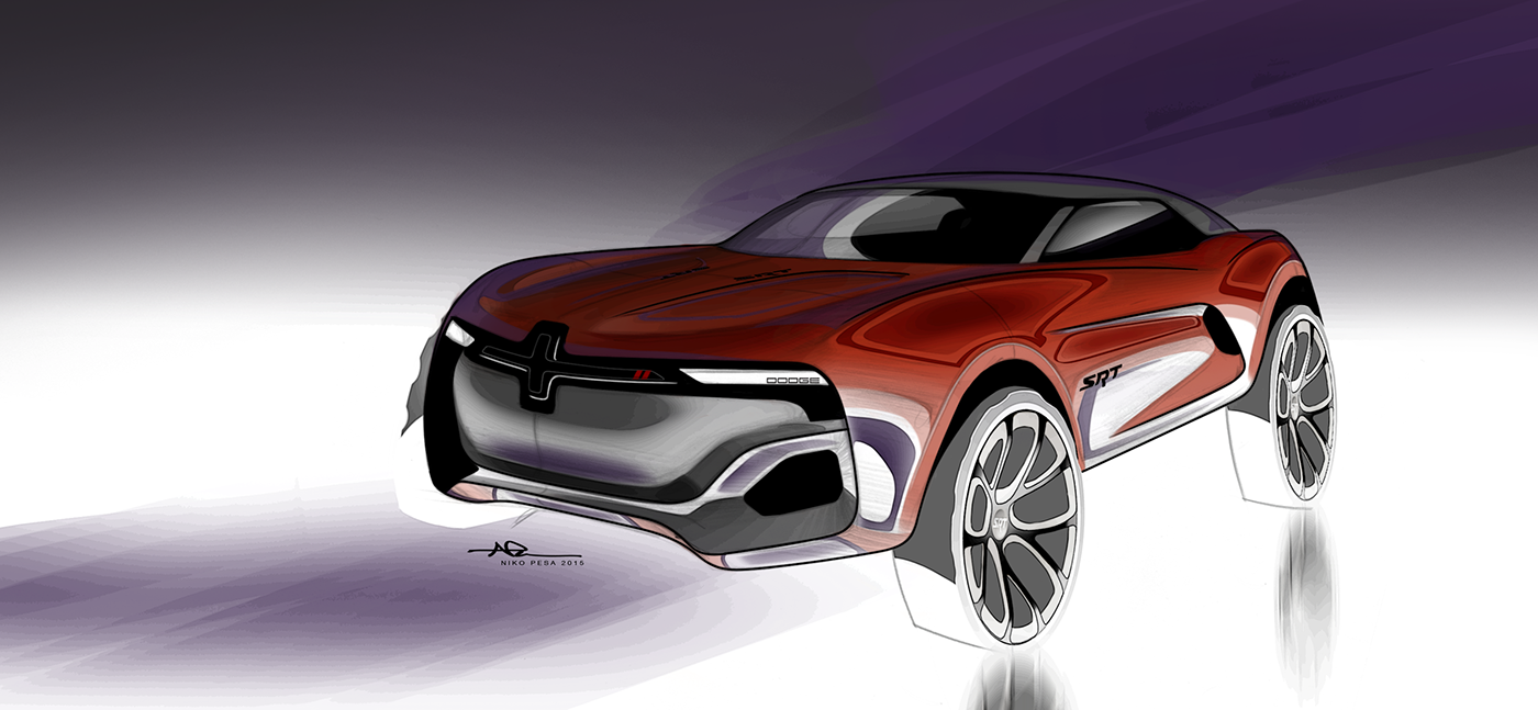 dodgetomahawksrtconcept红色跑车里的你耀眼无比