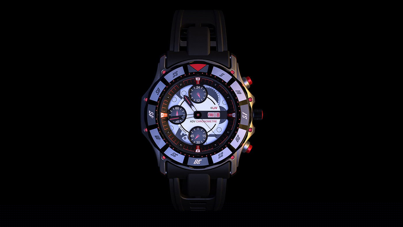 G.D.W.，Wrist watch，Seiko，scale，3d，