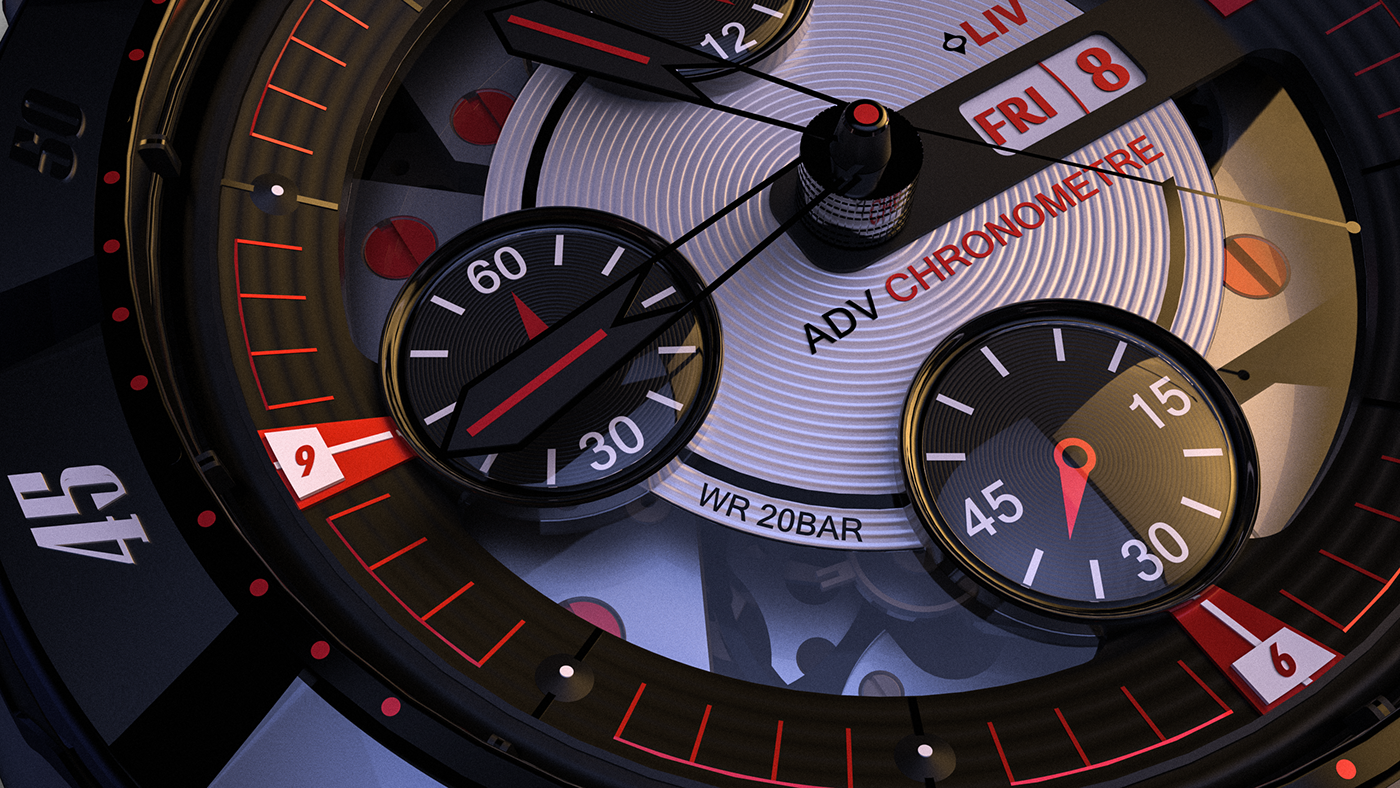 G.D.W.，Wrist watch，Seiko，scale，3d，