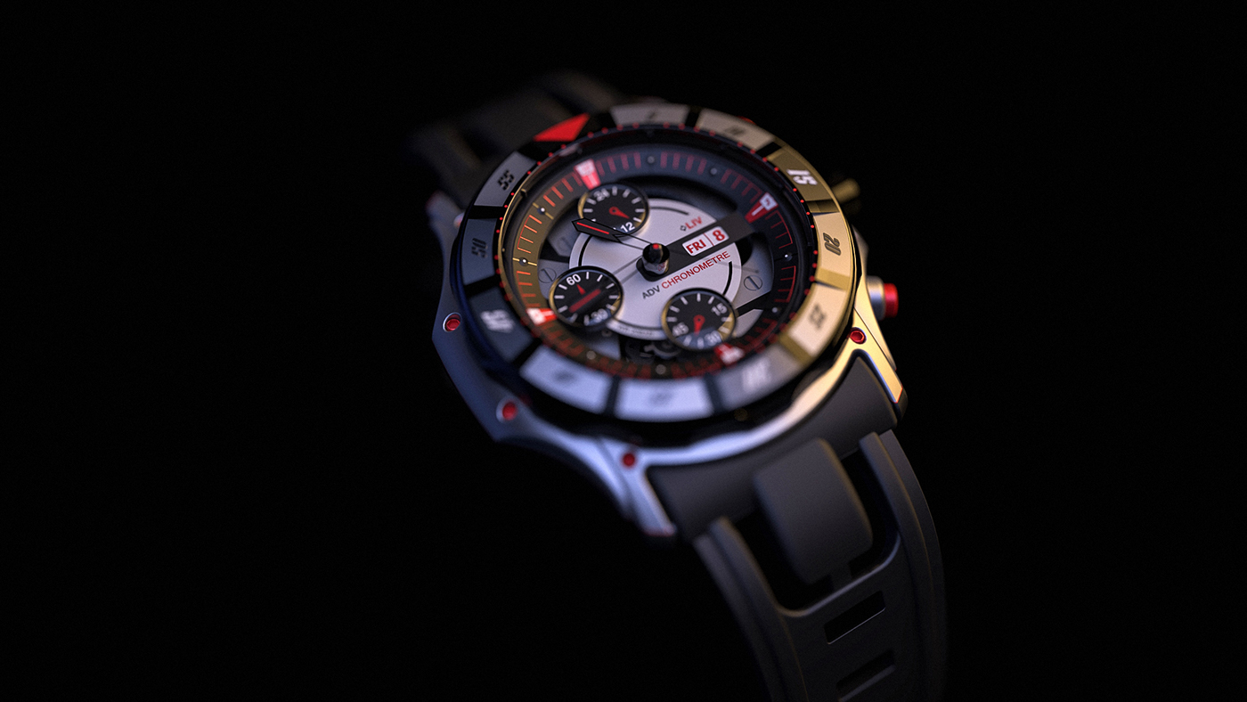 G.D.W.，Wrist watch，Seiko，scale，3d，