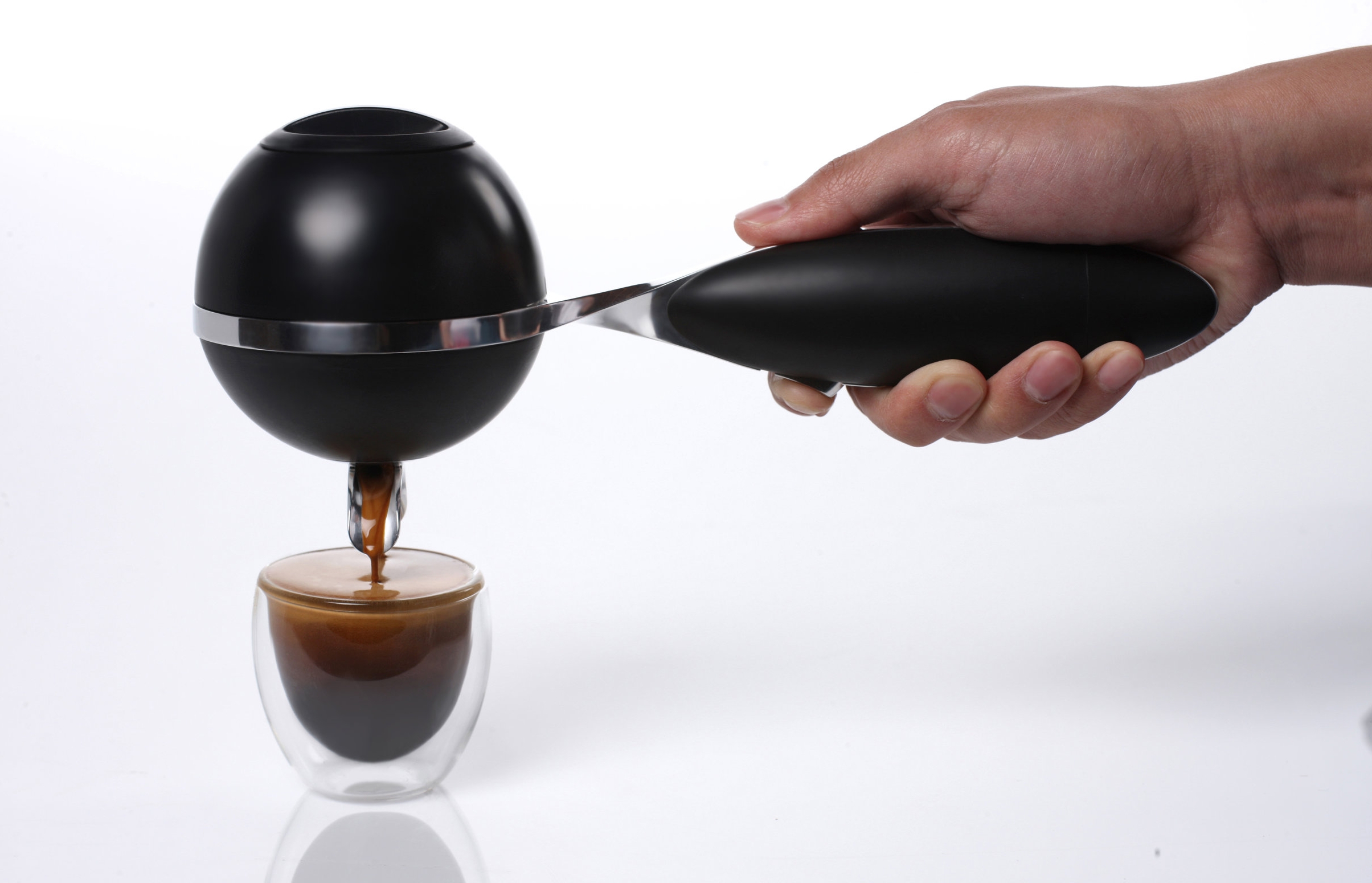 mypresis，Hand held coffee machine，black，product design，