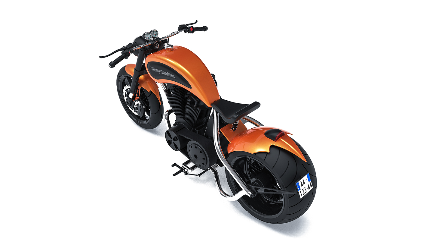 Harley Davidson，motorcycle，orange，one thousand and two hundred，EVO，