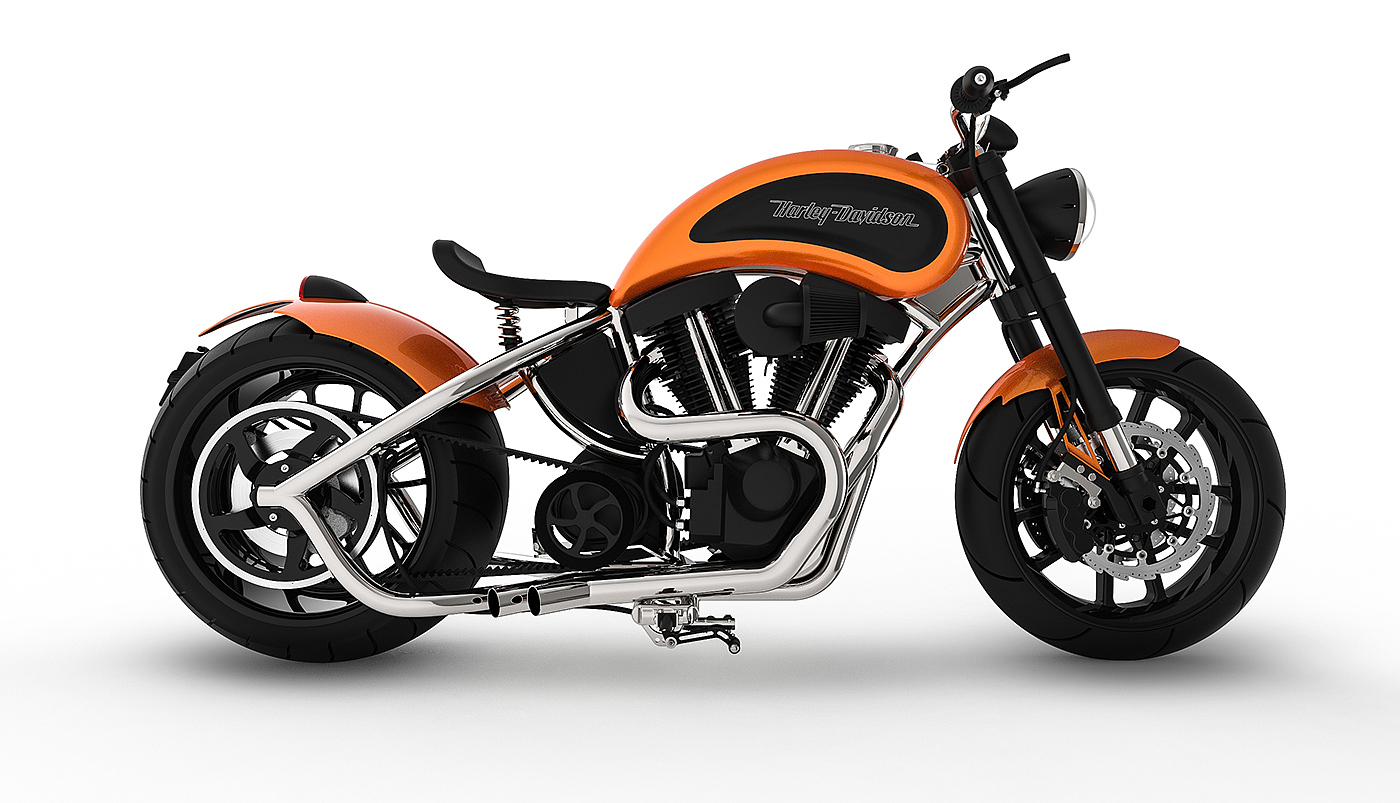 Harley Davidson，摩托车，橙色，1200，EVO，