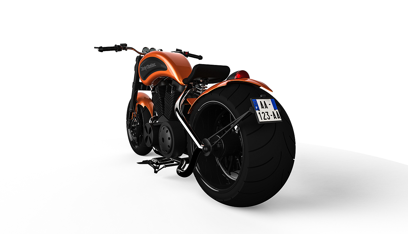 Harley Davidson，摩托车，橙色，1200，EVO，