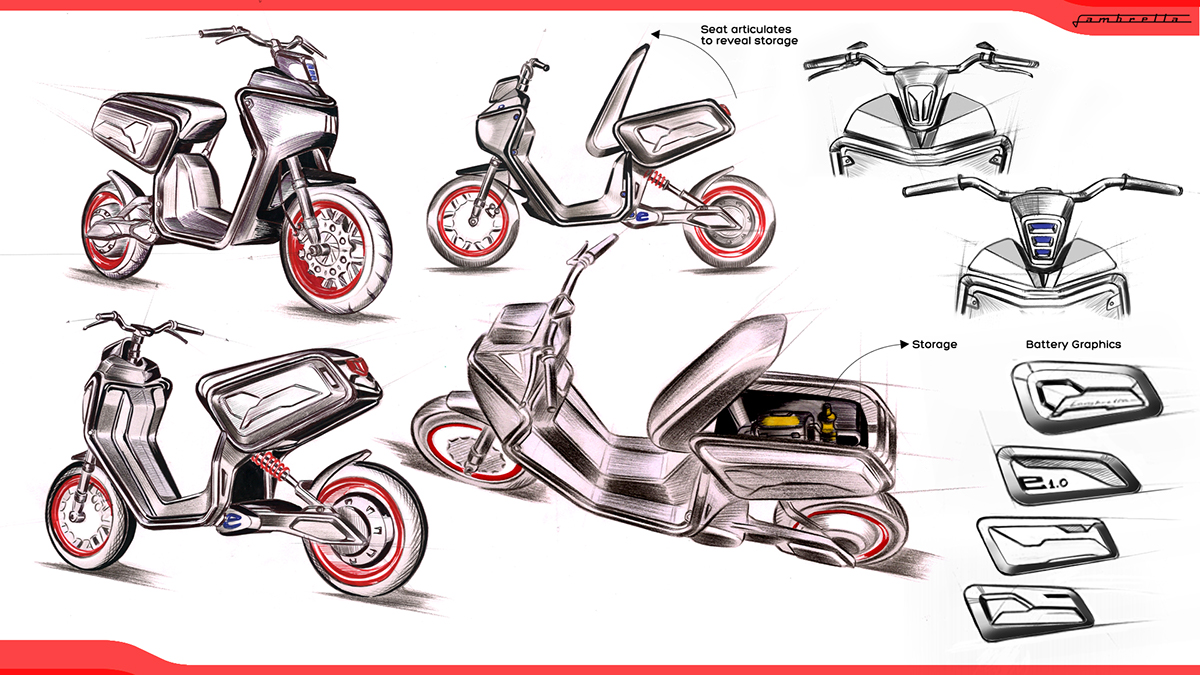 Electric vehicle，a storage battery car，outdoors，Travel，gules，Retro，