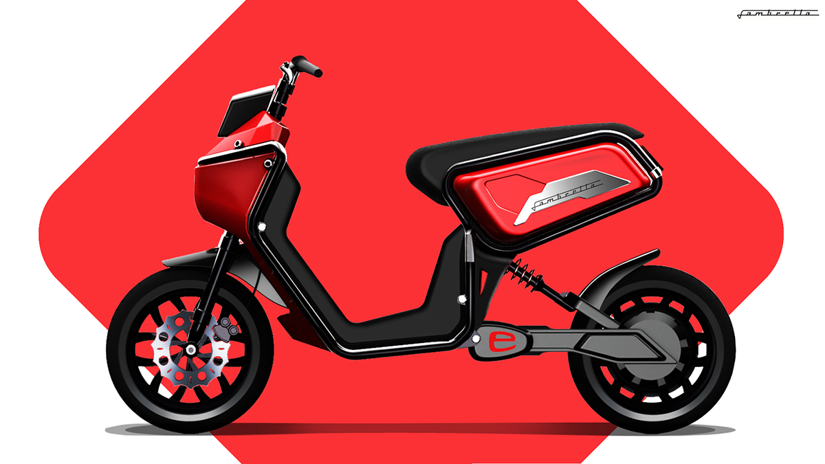 Electric vehicle，a storage battery car，outdoors，Travel，gules，Retro，