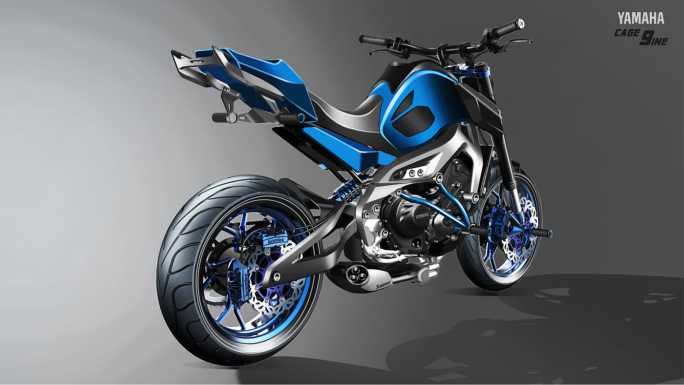 vehicle，design sketch，Hand drawn，motorcycle，Yamaha，