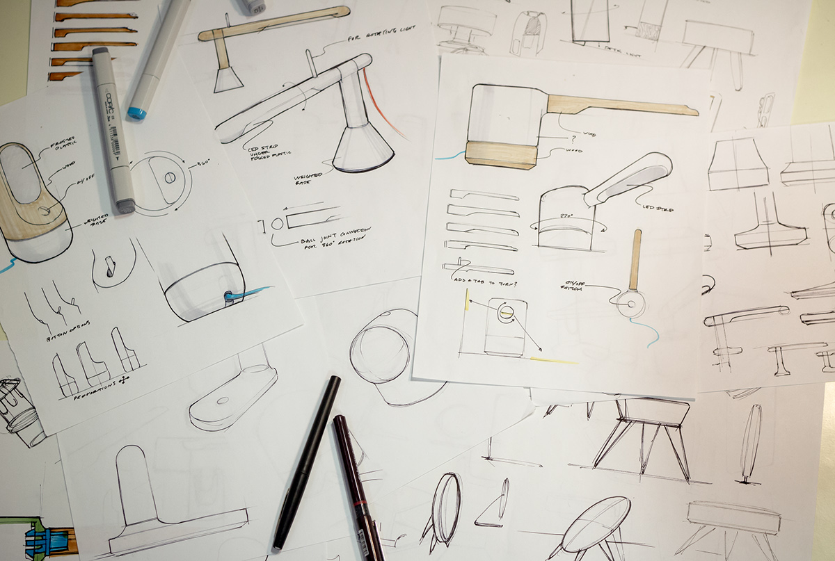 furniture design ，Desk lamp，wood，