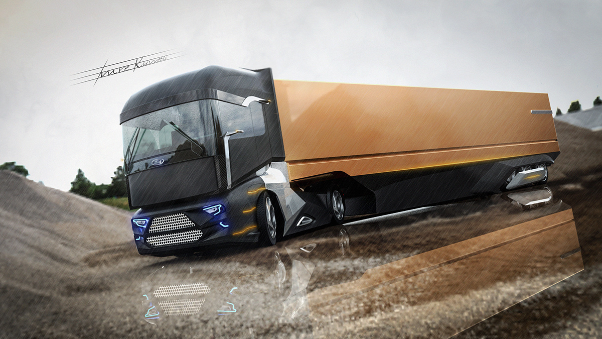 FORD truck，truck，brown，Automatic design，