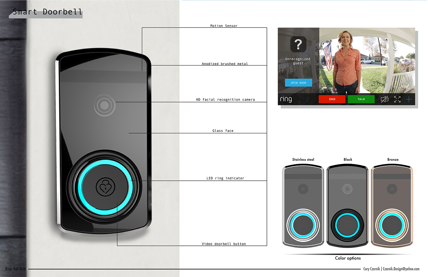 Security design，doorbell，black，