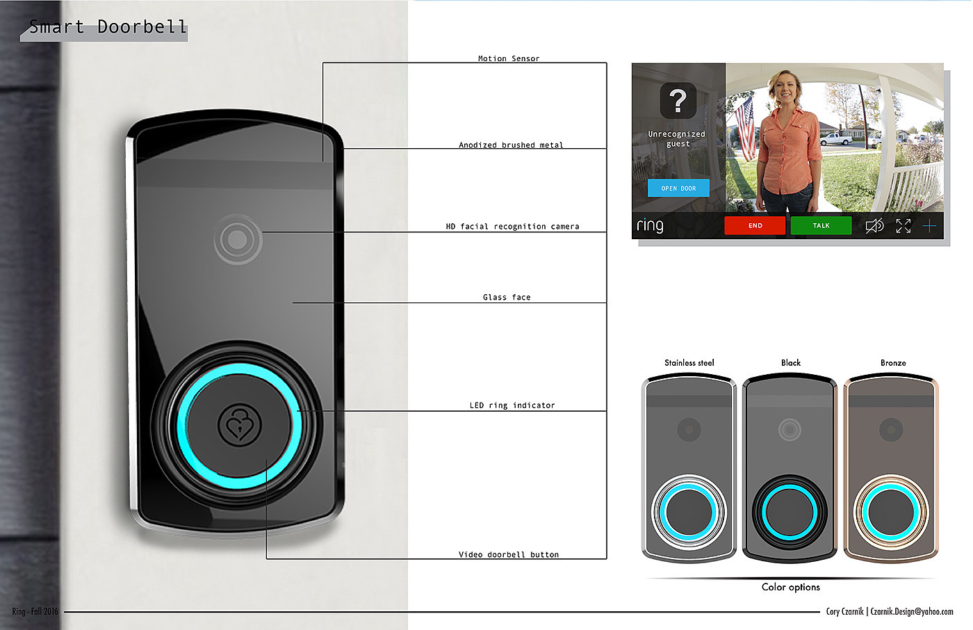 Security design，doorbell，black，