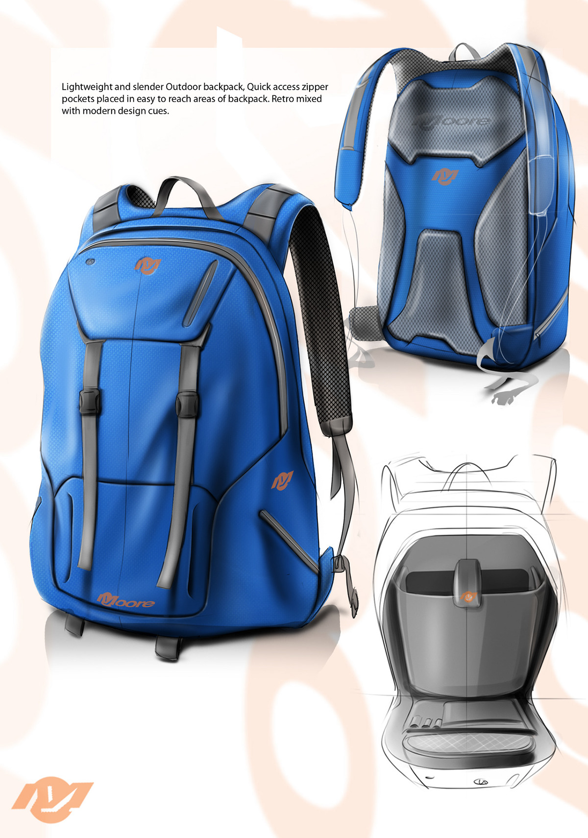 Backpack design，product design，Color matching，canvas，