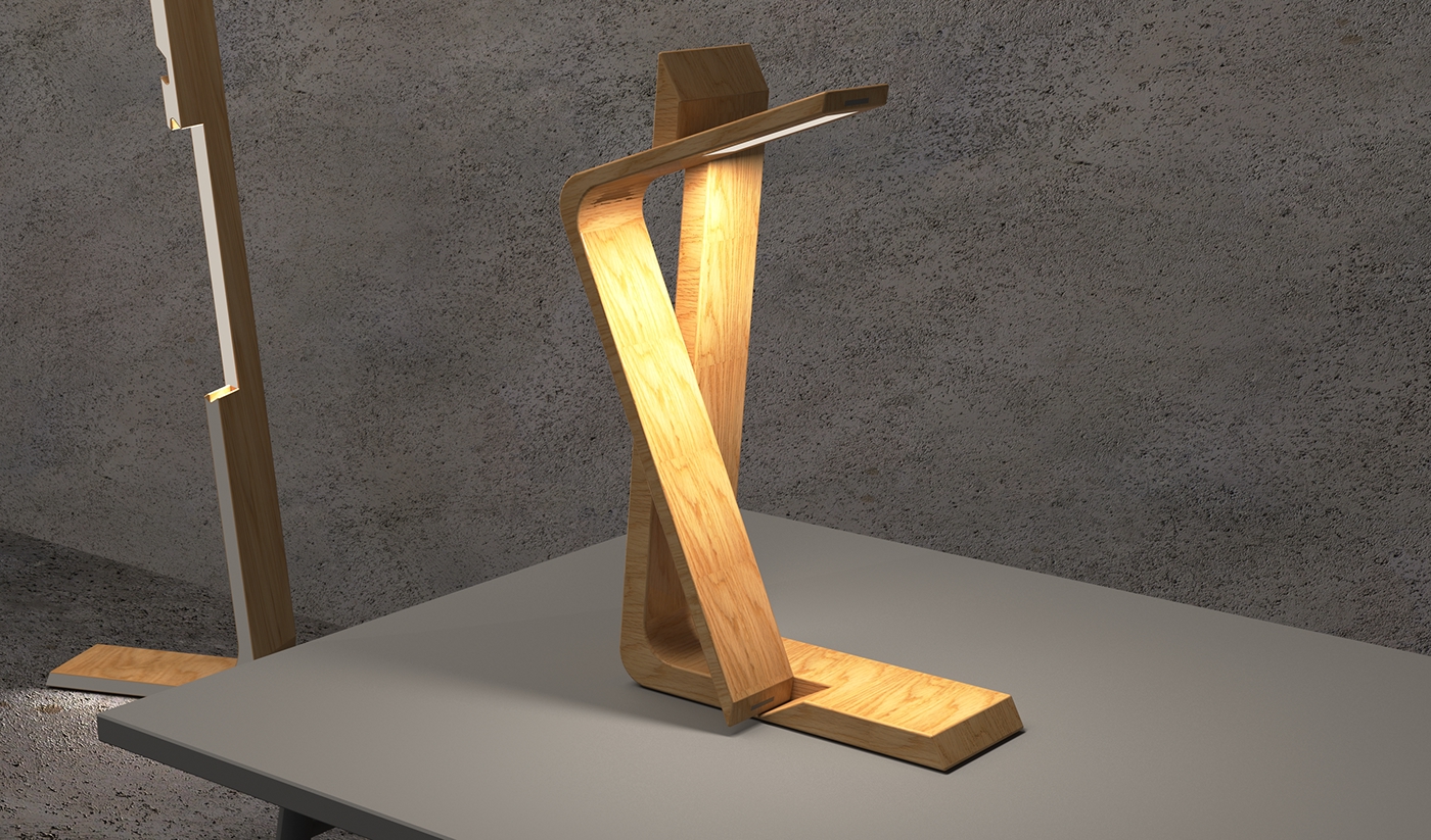 furniture design ，Desk lamp，wooden ，