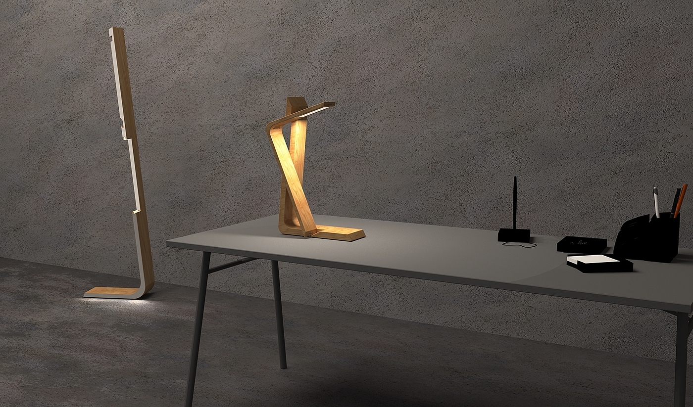furniture design ，Desk lamp，wooden ，