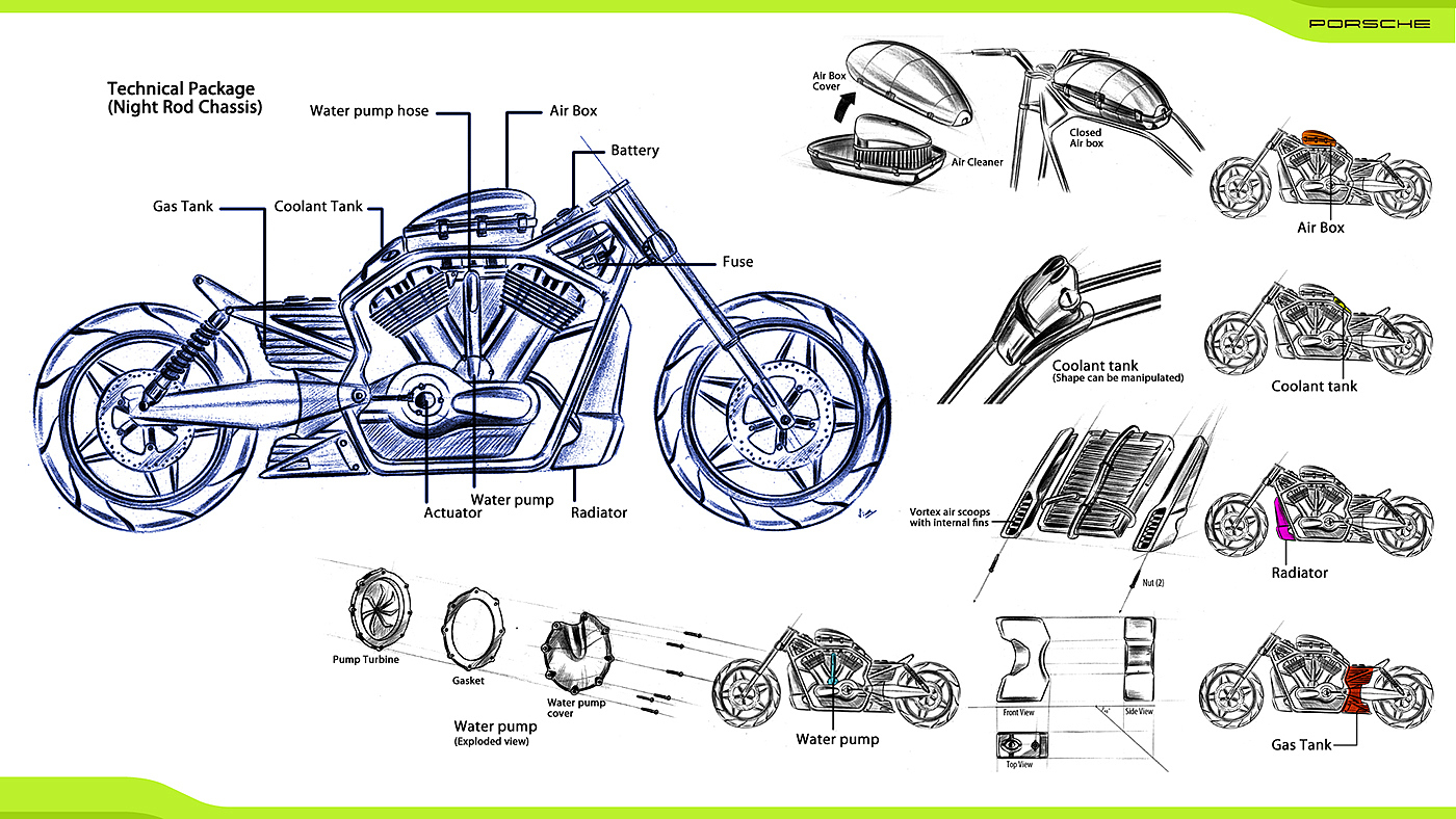 porsche，Automatic design，motorcycle，