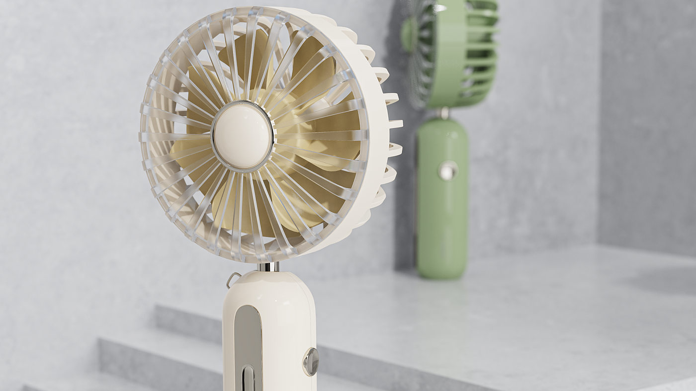 geometry，Simplicity，Retro，small home appliances，Small fan，hold，