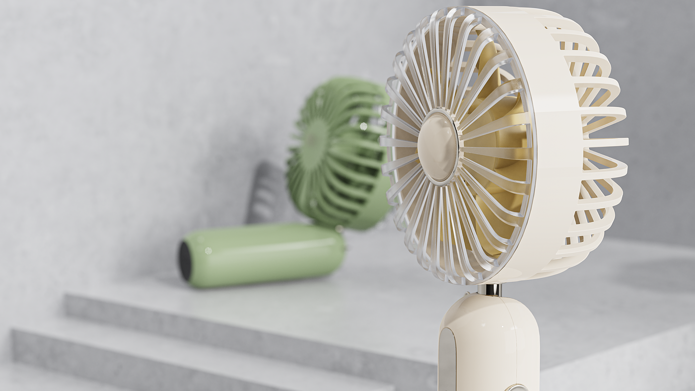 geometry，Simplicity，Retro，small home appliances，Small fan，hold，