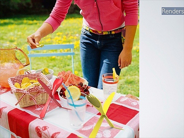 tableware，picnic，knife，fork，disposable，