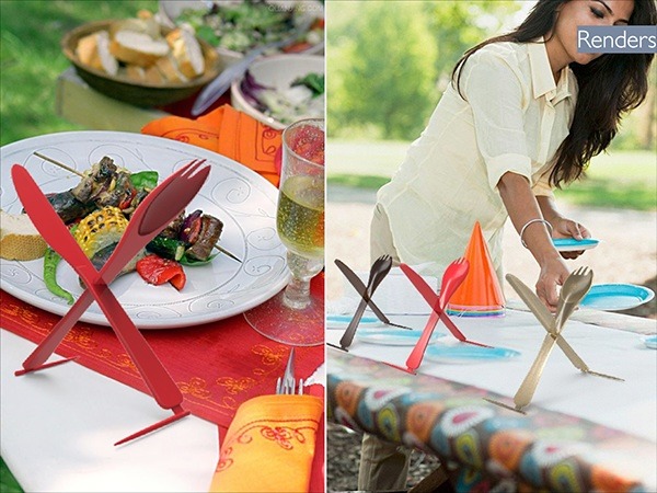 tableware，picnic，knife，fork，disposable，