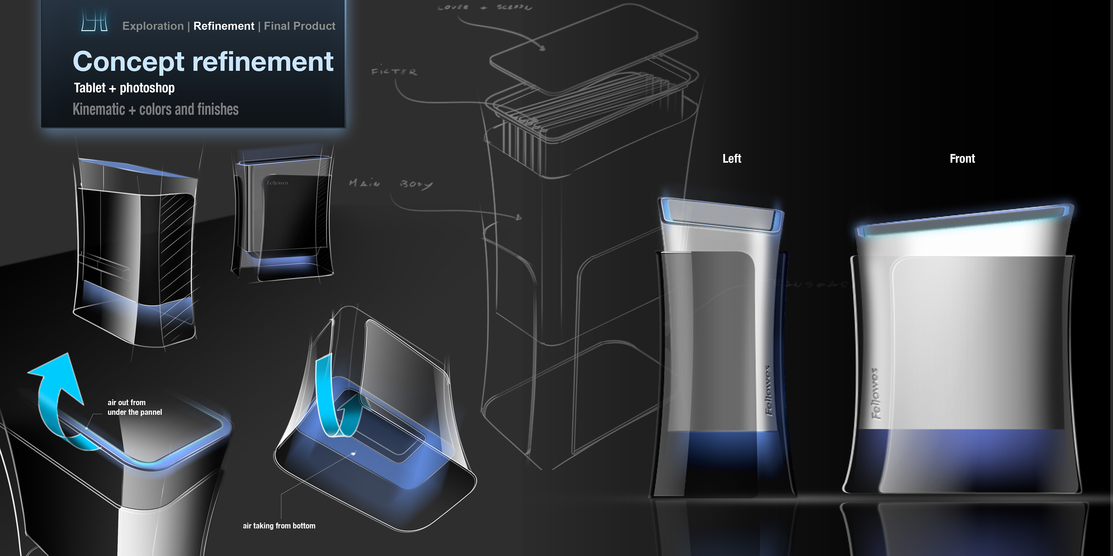 air cleaner，Interaction design，Hand drawn，design sketch，