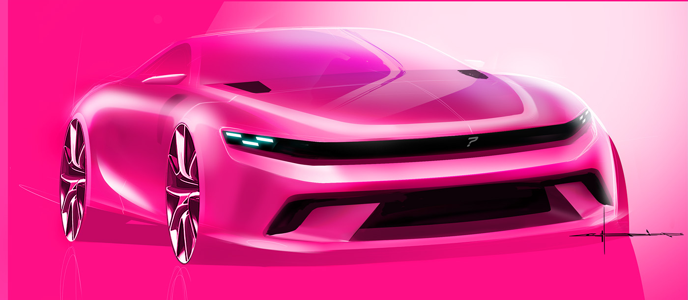 Hand drawn car，suv，Computer rendering，Digital art，