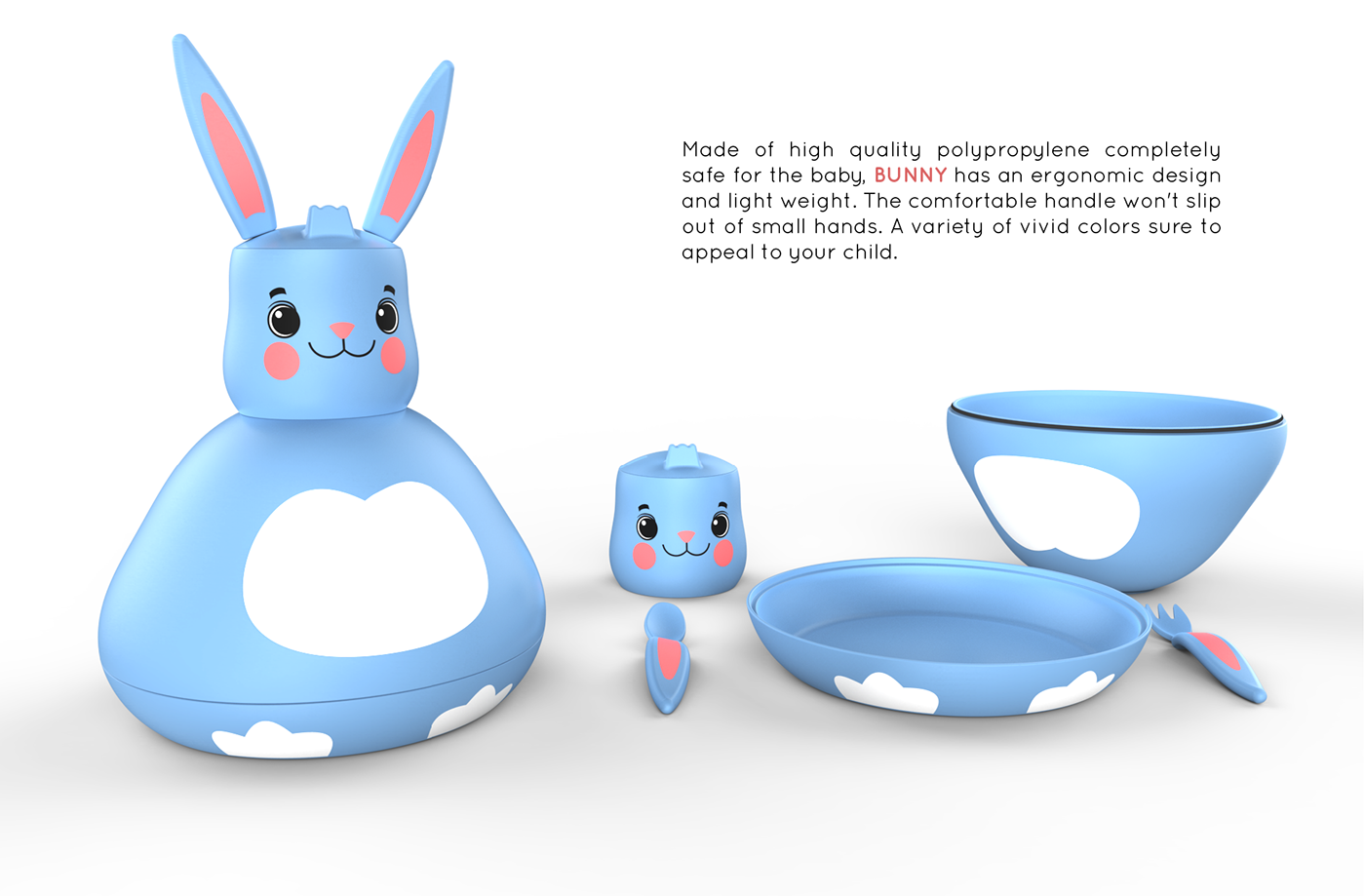 Baby Care，tableware，Can be assembled，BUNNY，
