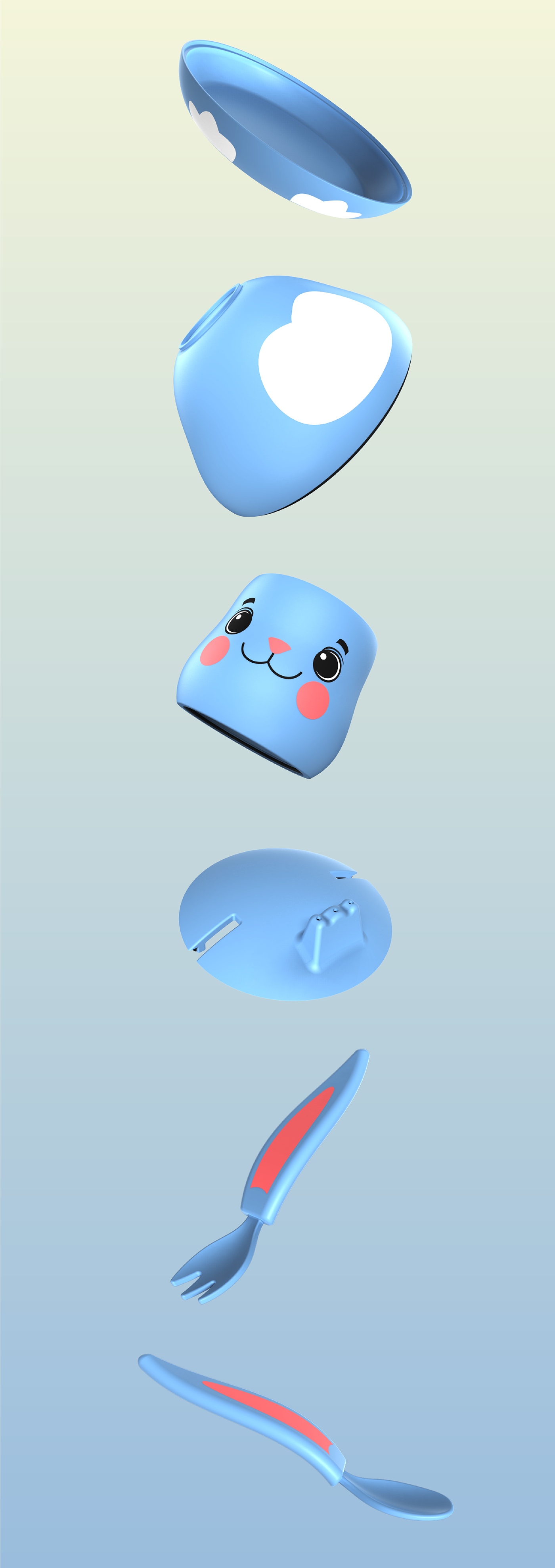 Baby Care，tableware，Can be assembled，BUNNY，