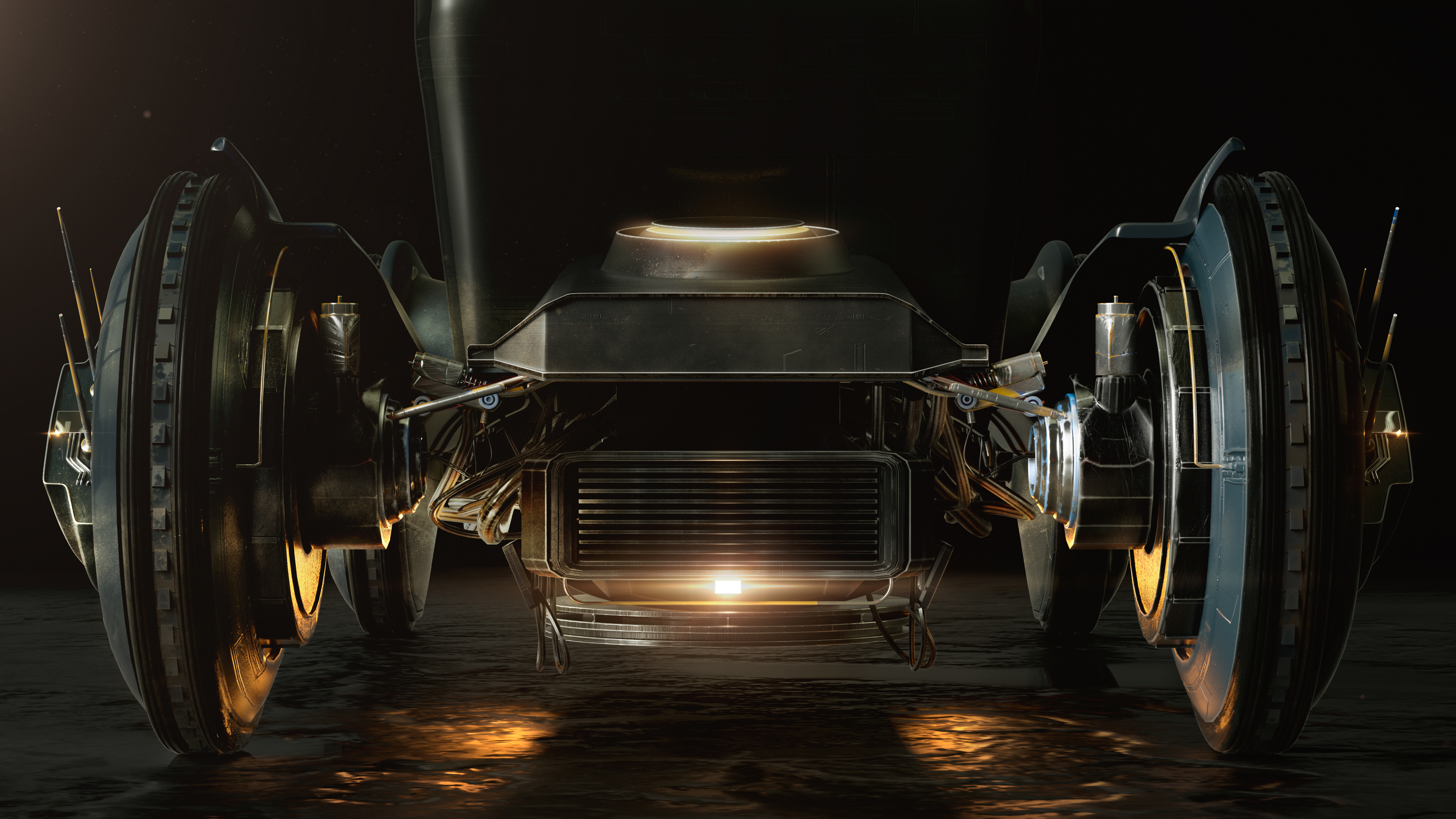 渲染复古未来碰撞产生的怪物复古概念车设计