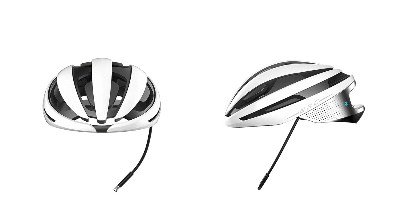 Bicycle helmet，white，intelligence，product design，