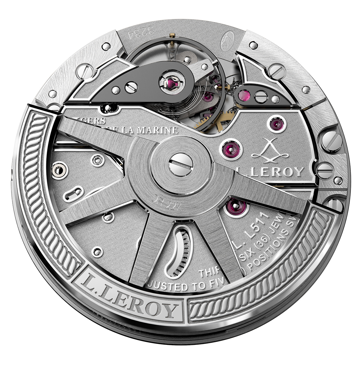 Wrist watch，silver gray，L. Leroy，extravagant，