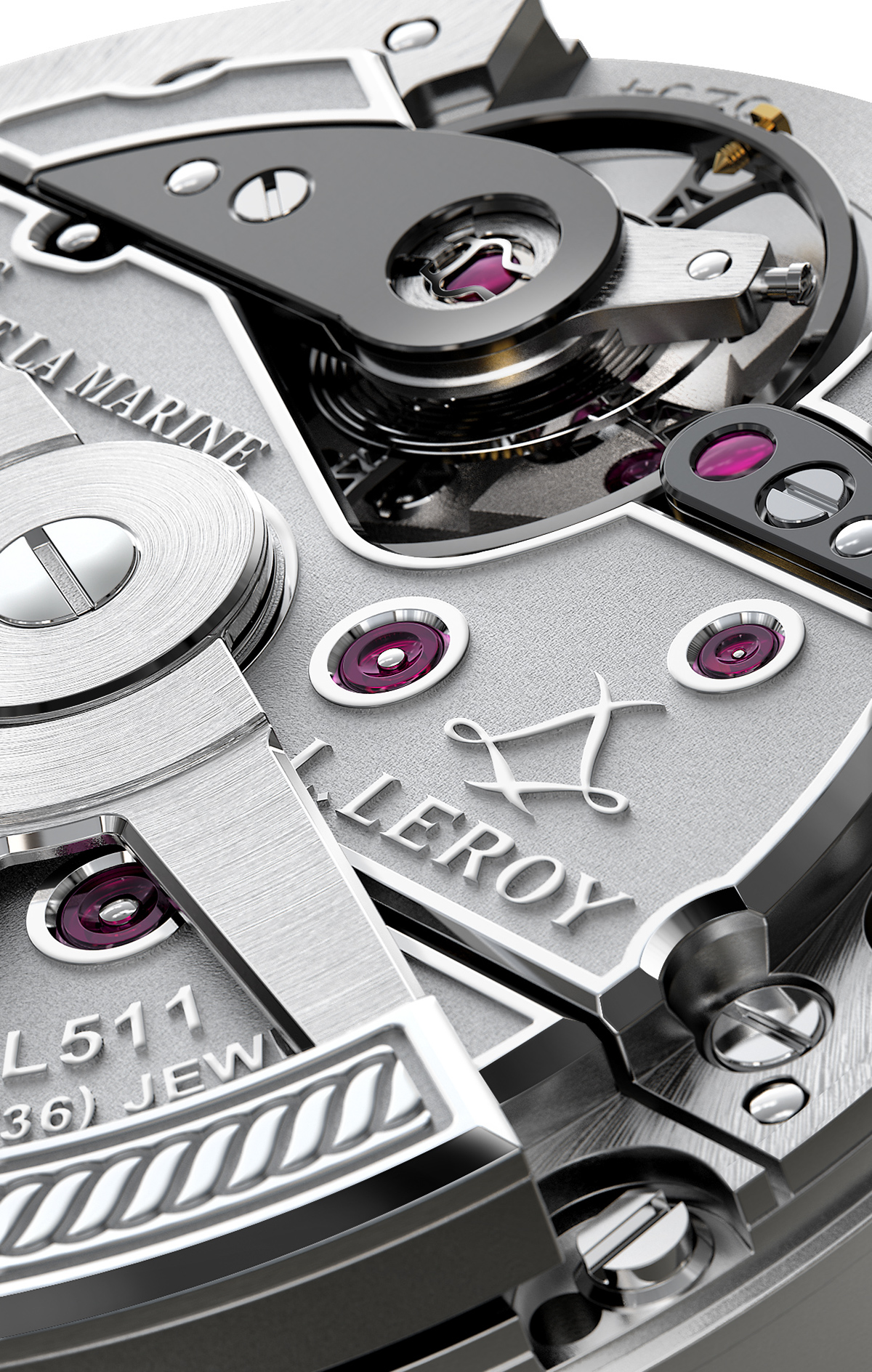 Wrist watch，silver gray，L. Leroy，extravagant，