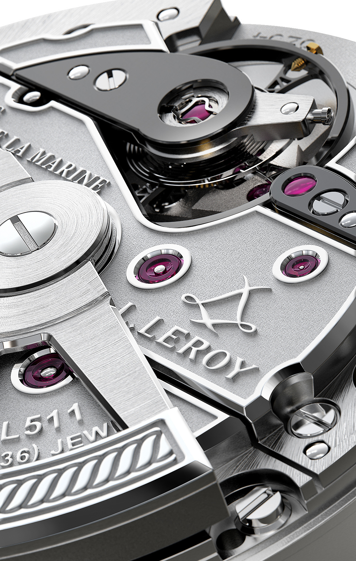 手表，银灰色，L.Leroy，奢侈，