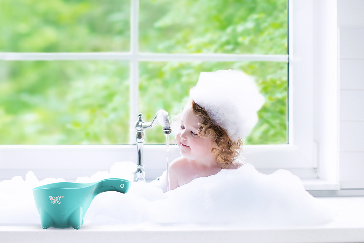 Shampoo spoon，take a shower，High quality polypropylene，light，baby，DINOSCOOP，dinosaur，