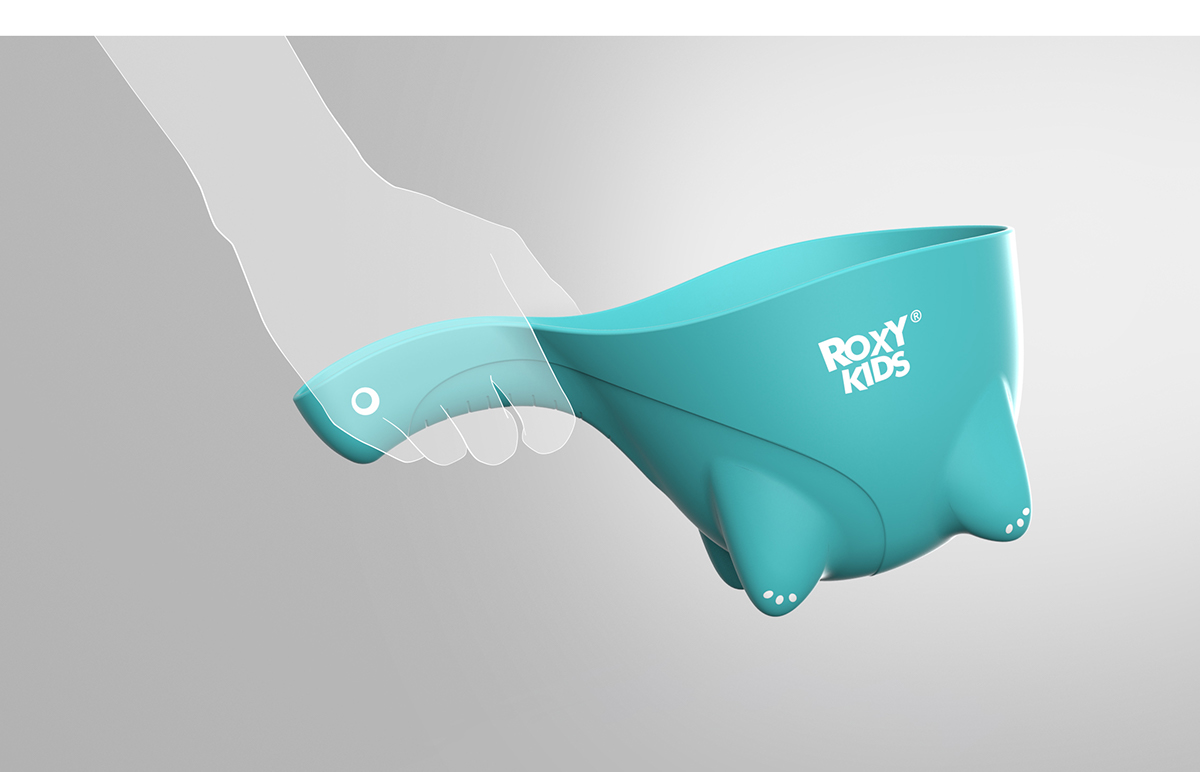 Shampoo spoon，take a shower，High quality polypropylene，light，baby，DINOSCOOP，dinosaur，