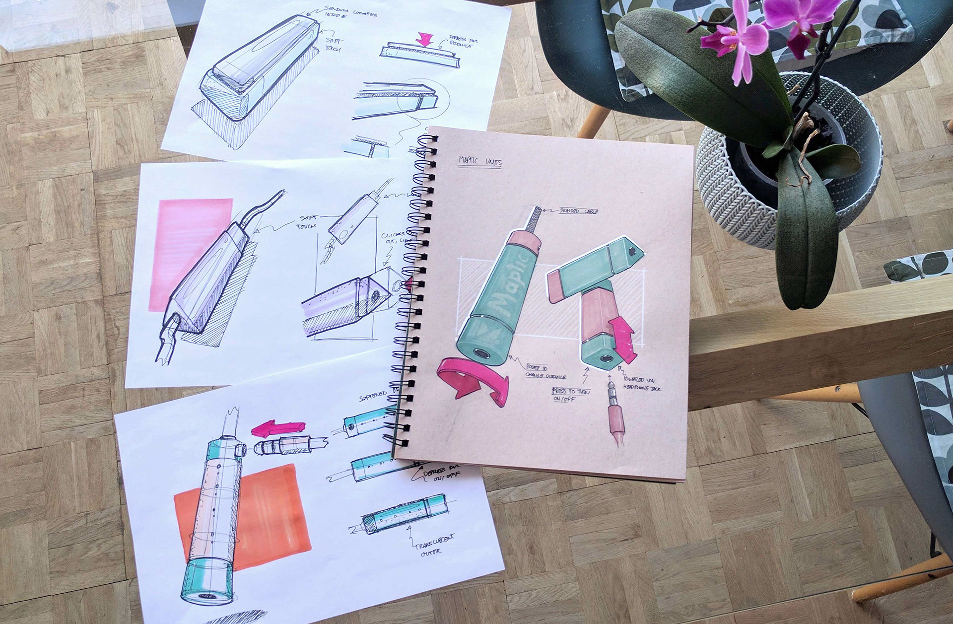 Maptic，Tactile navigation，sketch，product design，