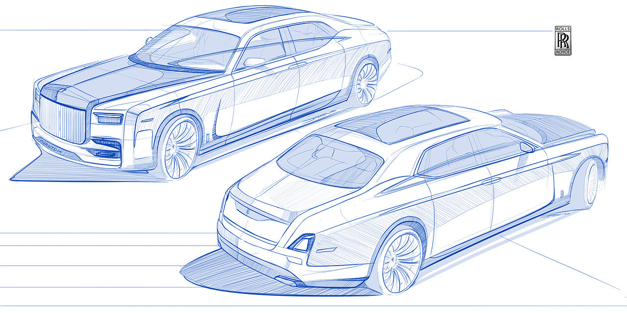 Hand drawn，automobile，painting，ps，Ubee ，