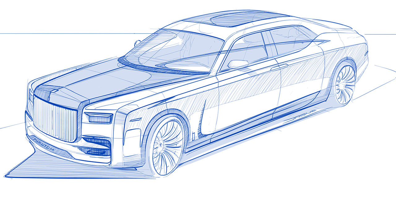 Hand drawn，automobile，painting，ps，Ubee ，