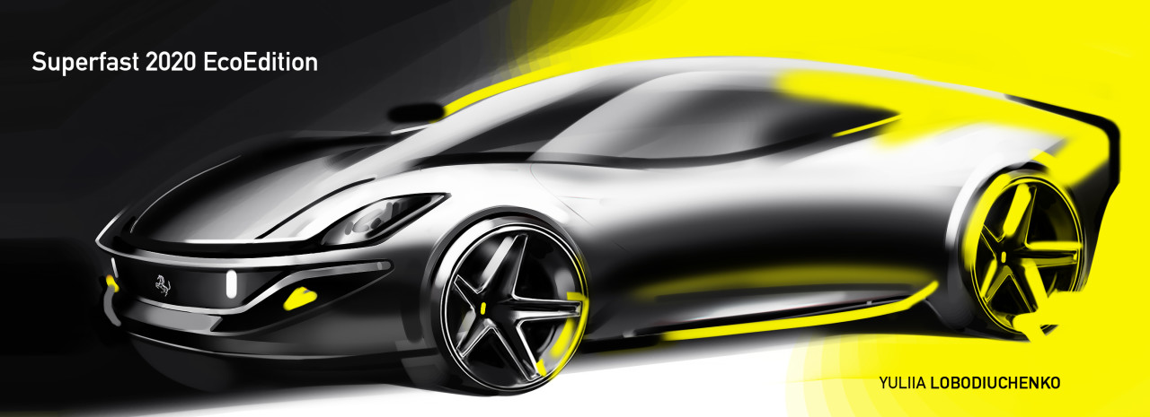 Hand drawn，automobile，painting，ps，Ubee ，