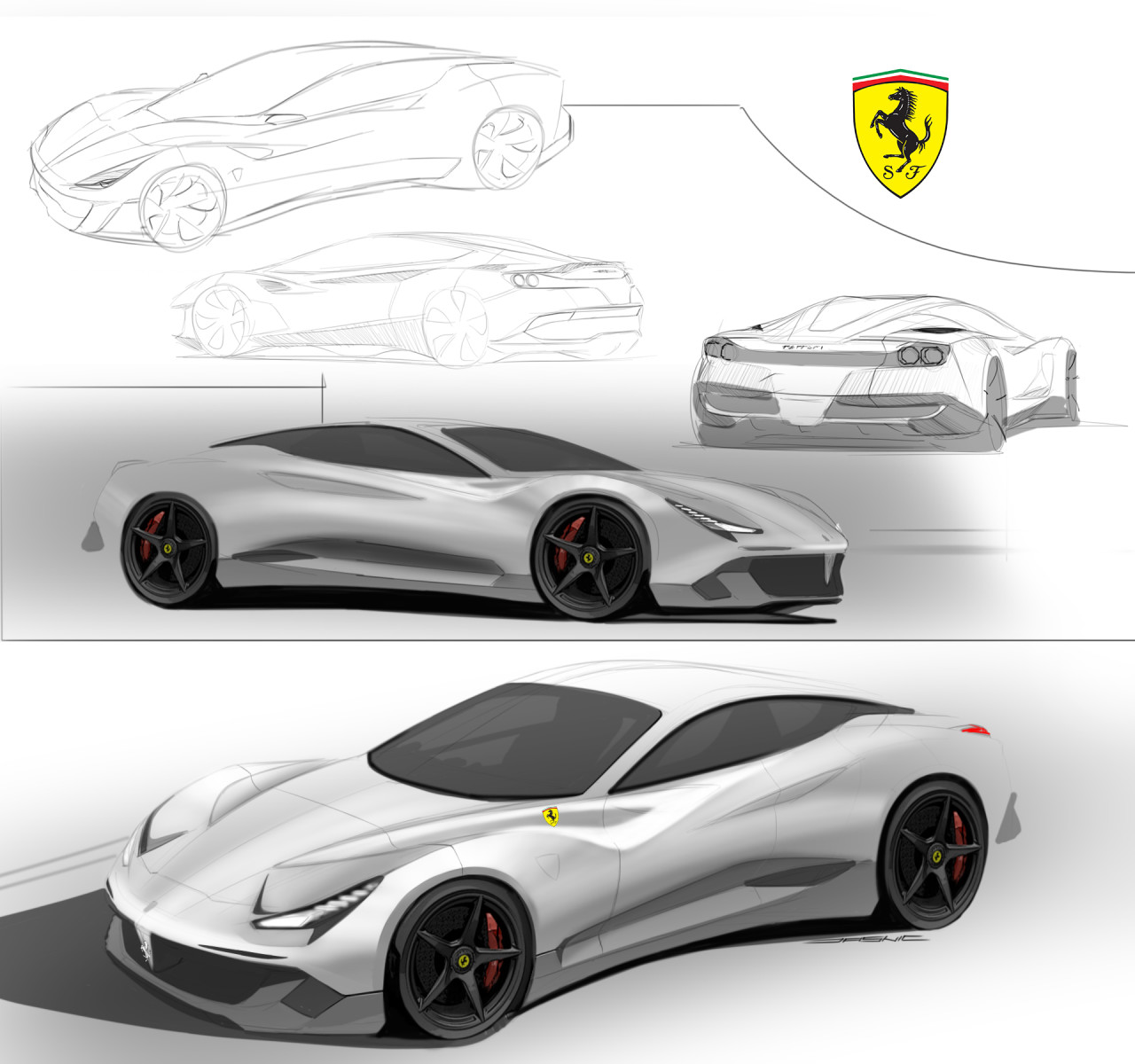 Hand drawn，painting，ps，automobile，outdoors，Travel，