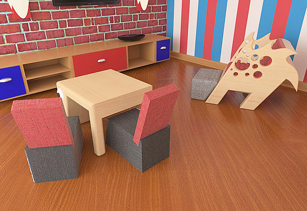 children，furniture，Cartoon，lovely，desk，chair，