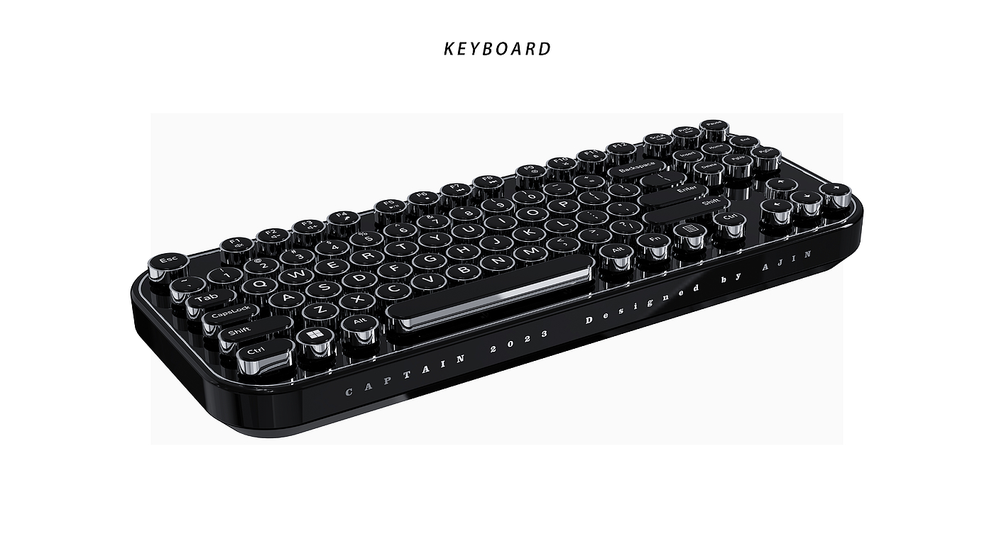 Crystal Keyboard, Retro Keyboard, Black，